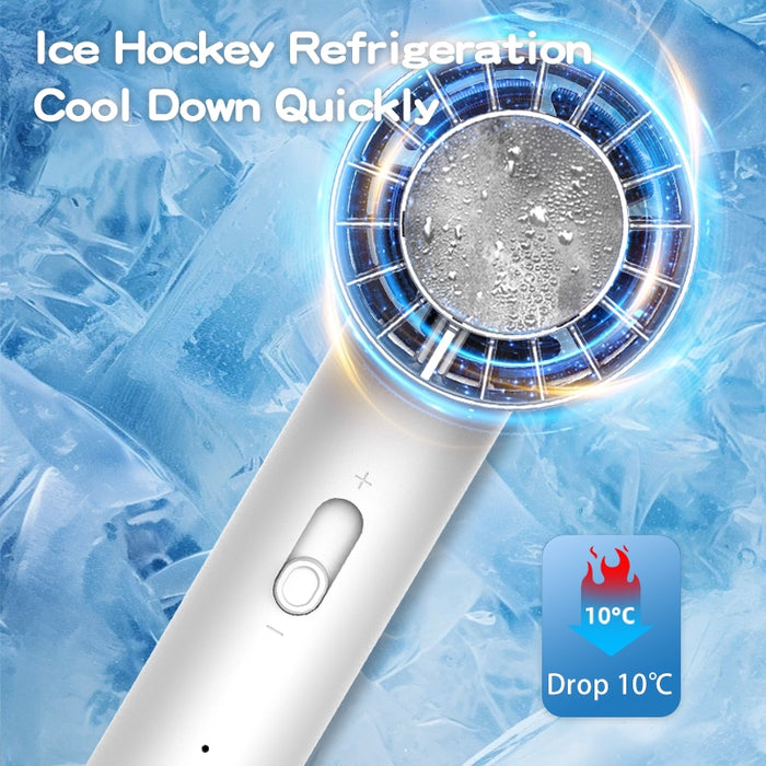 Mini Fan Portable Semiconductor Cold Compress Ice Ball Turbine Handheld Refrigeration Fan 2000mAh