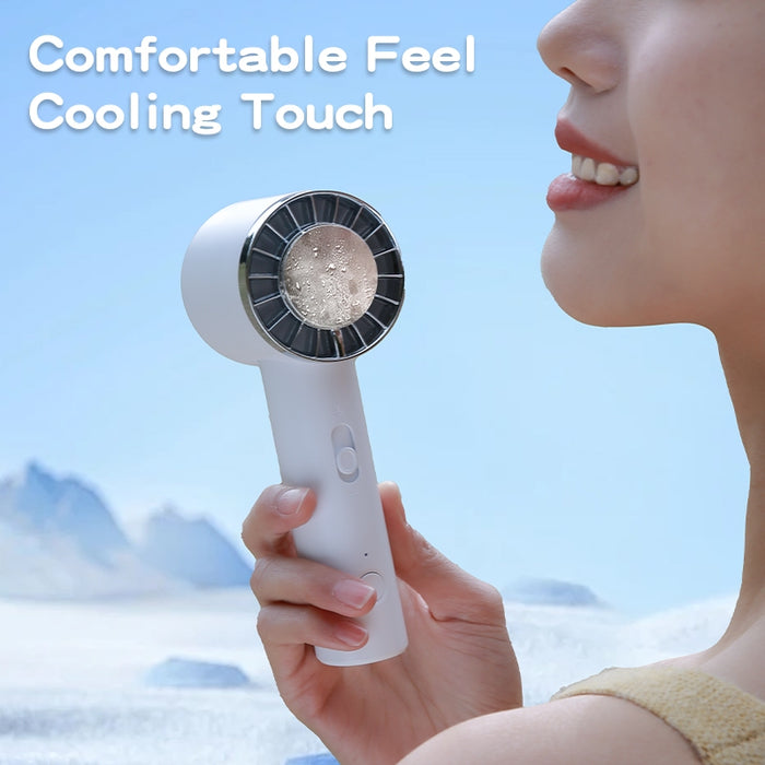 Mini Fan Portable Semiconductor Cold Compress Ice Ball Turbine Handheld Refrigeration Fan 2000mAh