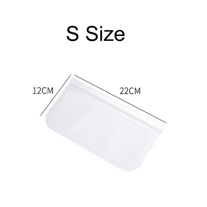 [8PCS] EVA Food Zipper Bag Ziplock Reusable Washable Food Storage Bags Gallon Freezer  Zip Lock Thick Quallity