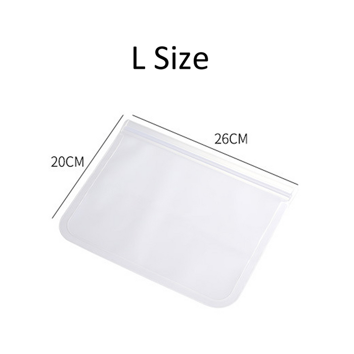 [8PCS] EVA Food Zipper Bag Ziplock Reusable Washable Food Storage Bags Gallon Freezer  Zip Lock Thick Quallity