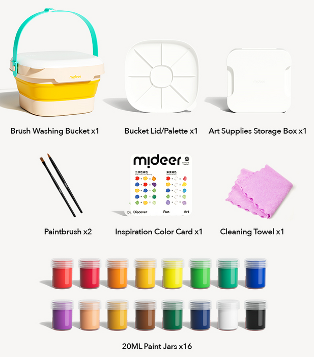 Mideer Portable Gouache Paint Bucket Set