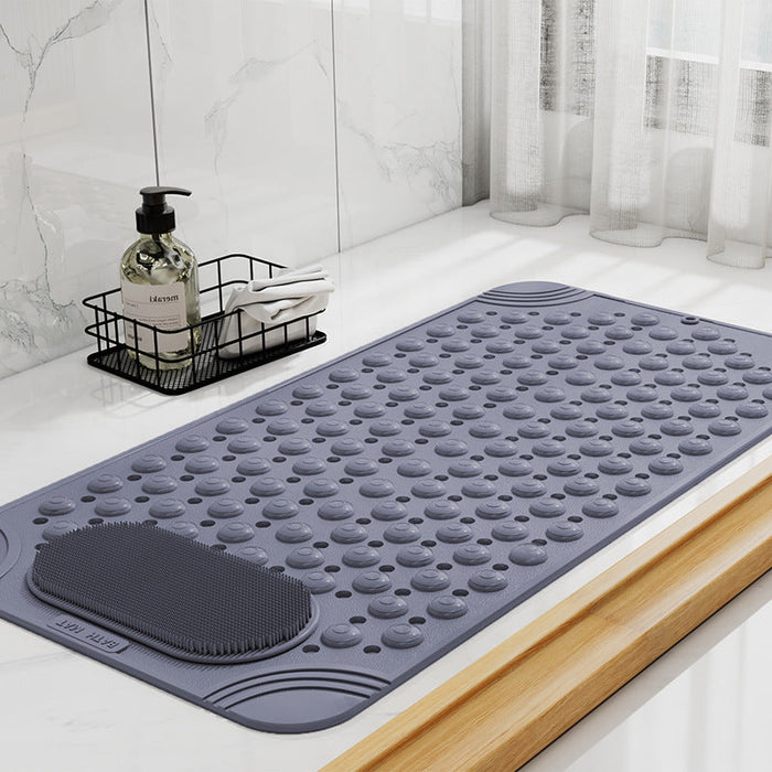 Non-Slip Waterproof Bathroom Mat with Massage Points and Foot Scrub for Elderly and Kids