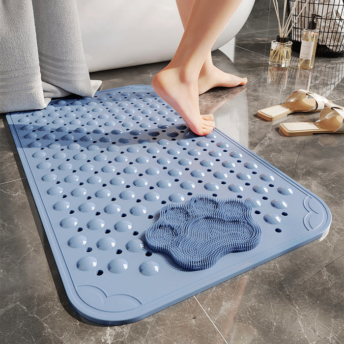 Non-Slip Waterproof Bathroom Mat with Massage Points and Foot Scrub for Elderly and Kids