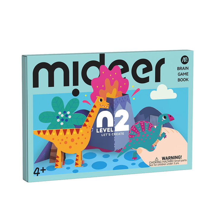 MiDeer Origami Lets Cut Paper Let's Play with Sticker Level up Brain Gamebook For Preschool Children Age 3 to 5