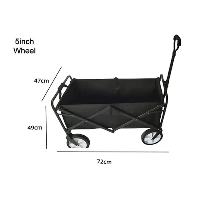 5inch / 10inch Collapsible Folding Wagon Beach Portable carts with Two Drink Holders and All-Terrain Wheels Suitable for Sport, Camping, Shopping