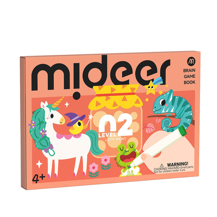 MiDeer Origami Lets Cut Paper Let's Play with Sticker Level up Brain Gamebook For Preschool Children Age 3 to 5