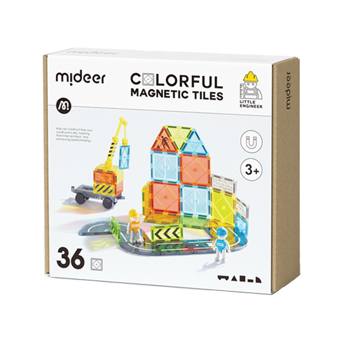 Mideer 36pcs Building Site Magnetic Tiles