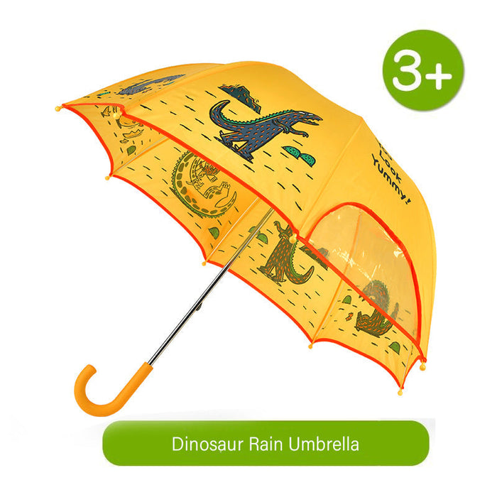 MiDeer Kids Clear Umbrella / Kids Sunshade Designs, Dinosaur by Tatsuya Miyanishi Or Hungry Caterpillar by Eric Carle, Spring Garden, Summer Beach