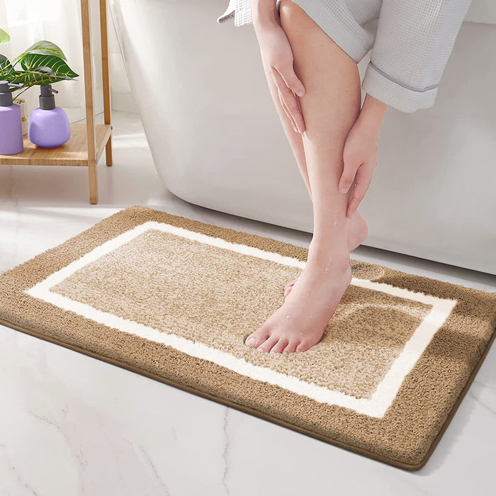 [Standard 60x40cm] Bathroom Floor Mat Water Absorbent Carpet Cotton Non-Slip Door Mats Bedroom Floor Home Bath Rugs