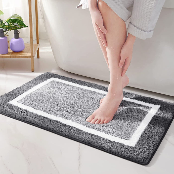 [Extra 80x50cm] Bathroom Floor Mat Water Absorbent Carpet Cotton Non-Slip Door Mats Bedroom Floor Home Bath Rugs