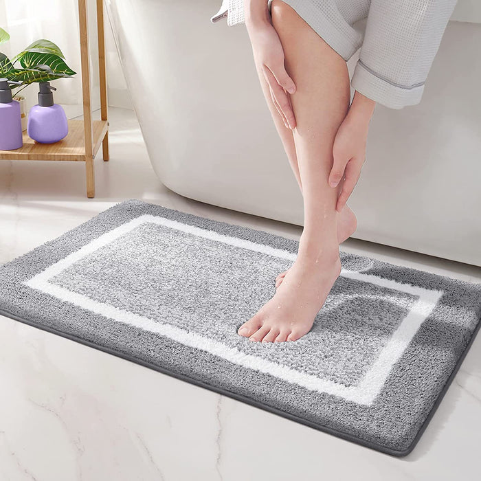 [Standard 60x40cm] Bathroom Floor Mat Water Absorbent Carpet Cotton Non-Slip Door Mats Bedroom Floor Home Bath Rugs