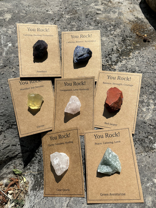 You Rock Raw Gemstone Healing Crystal in Gift Card