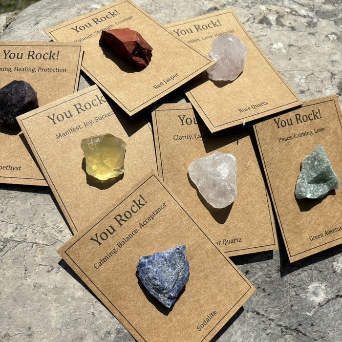 You Rock Raw Gemstone Healing Crystal in Gift Card