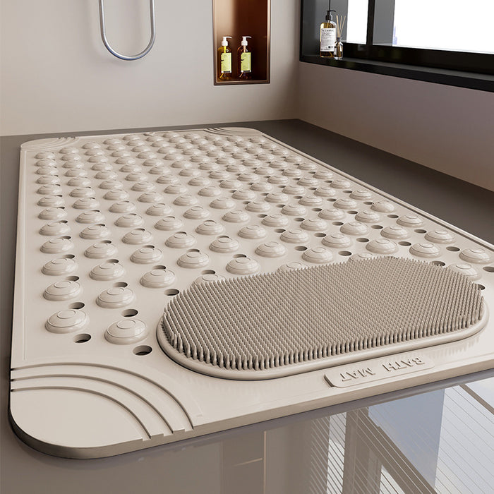 Non-Slip Waterproof Bathroom Mat with Massage Points and Foot Scrub for Elderly and Kids