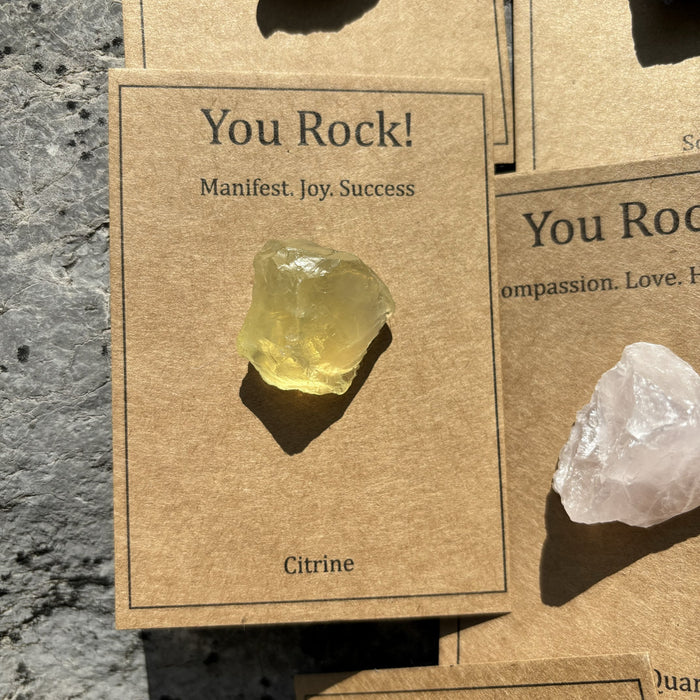 You Rock Raw Gemstone Healing Crystal in Gift Card