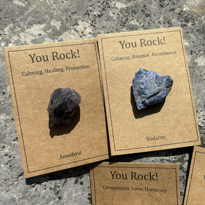 You Rock Raw Gemstone Healing Crystal in Gift Card