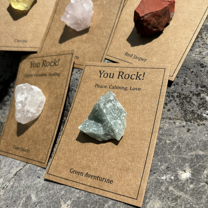 You Rock Raw Gemstone Healing Crystal in Gift Card