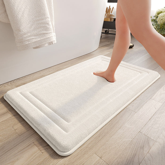 Bathroom Floor Mat Super Absorbent Quick-Dry - Non-Slip, Thickened, Durable, and Resilient bathmat for Home Use Machine Washable