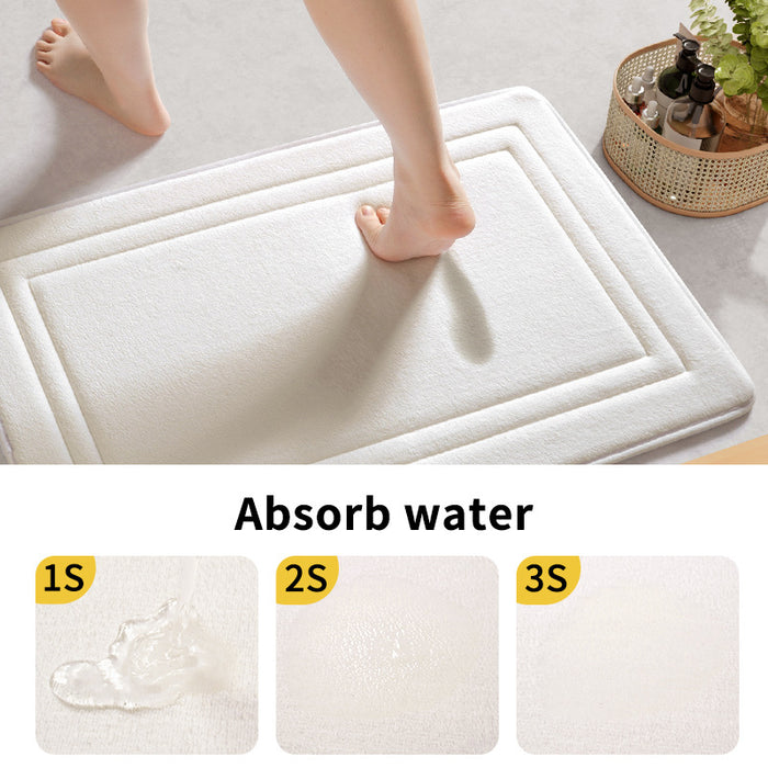 Bathroom Floor Mat Super Absorbent Quick-Dry - Non-Slip, Thickened, Durable, and Resilient bathmat for Home Use Machine Washable