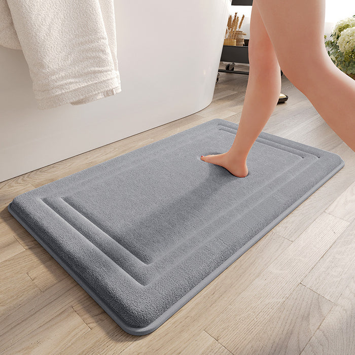 Bathroom Floor Mat Super Absorbent Quick-Dry - Non-Slip, Thickened, Durable, and Resilient bathmat for Home Use Machine Washable