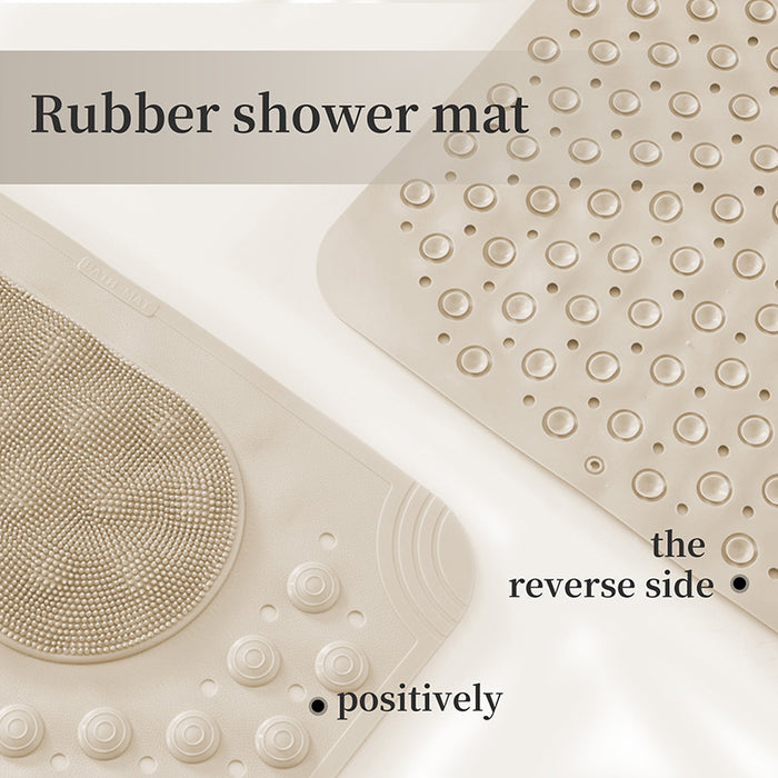 Non-Slip Waterproof Bathroom Mat with Massage Points and Foot Scrub for Elderly and Kids