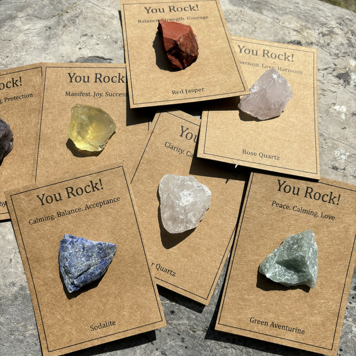 You Rock Raw Gemstone Healing Crystal in Gift Card