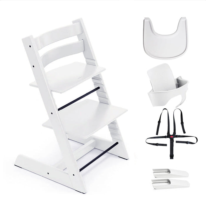 COMBO Premium Beech Wood Scandi Wooden Children High Chair with Accessories