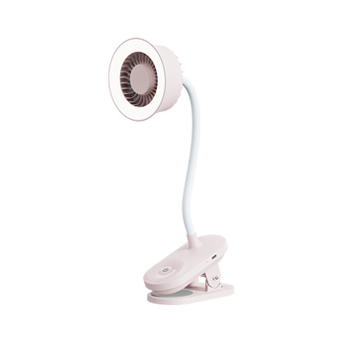 2 in 1Clamp Lamp & Fan Adjustable Angle suitable for indoor and outdoor Stroller Warm White light for reading and Studying