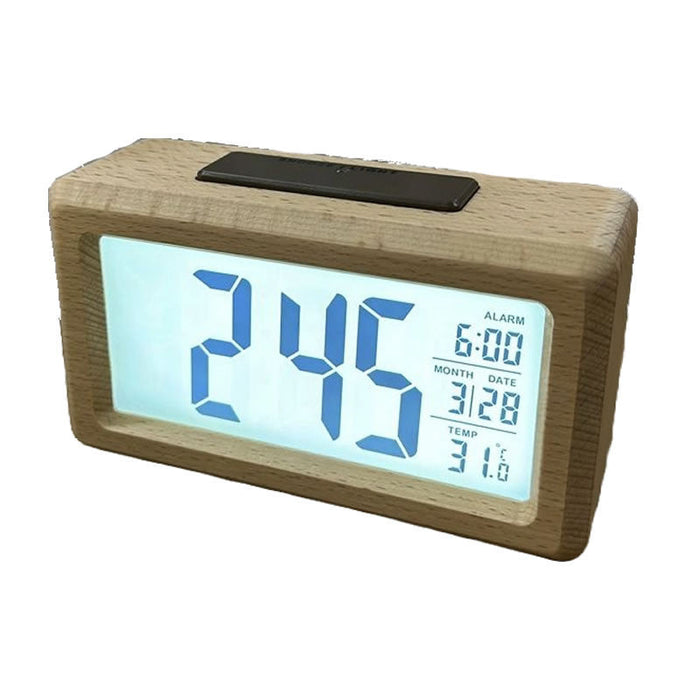 Wooden Essence Smart Alarm Clock Minimalist Design with Night Sensor