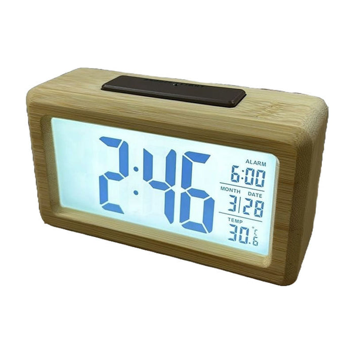 Wooden Essence Smart Alarm Clock Minimalist Design with Night Sensor