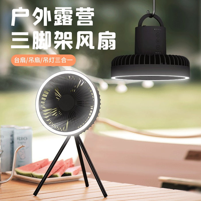 [Free Bag] Portable Camping Fan Powerbank with LED Light 10000mAh