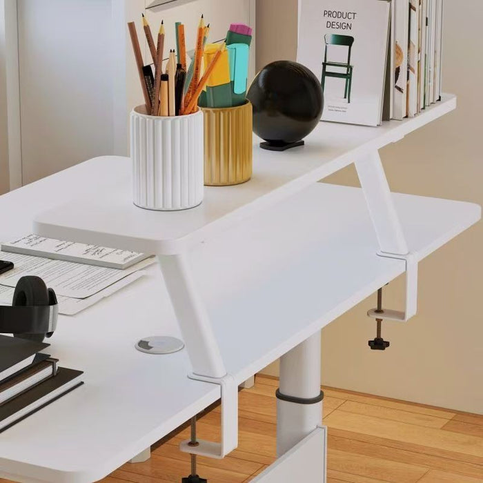 Clamp-On Monitor Riser & Elevated Desk Storage Rack, Floating Desktop Bookshelf Available in 40/60/80/100/120cm