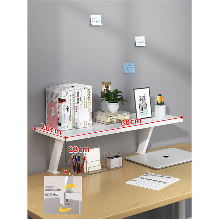 Clamp-On Monitor Riser & Elevated Desk Storage Rack, Floating Desktop Bookshelf Available in 40/60/80/100/120cm