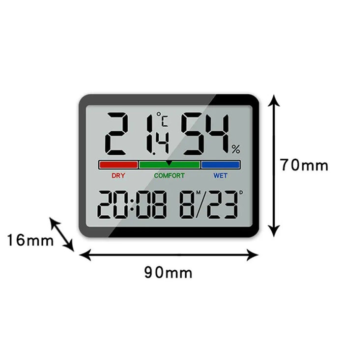 Ultra Thin Electronic Clocks Multifunctional Temperature Humidity LCD Digital Disply Alarm Clock Magnetic Wall Mounted