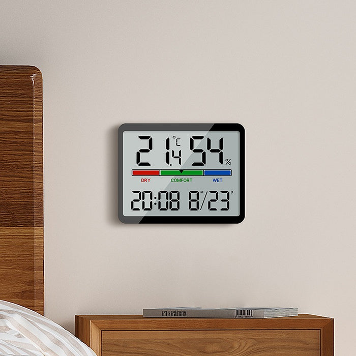 Ultra Thin Electronic Clocks Multifunctional Temperature Humidity LCD Digital Disply Alarm Clock Magnetic Wall Mounted