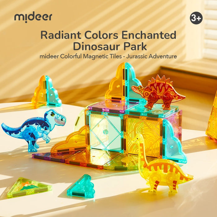 Mideer Colorful Magnetic Tiles: Jurassic Adventure 48pcs